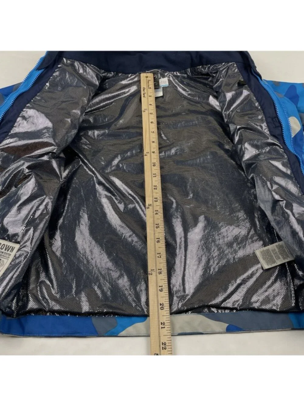 Columbia Omni-Tech Interchange Jacket Boy’s S(8) Omni-Heat Camo Blue SHELL ONLY